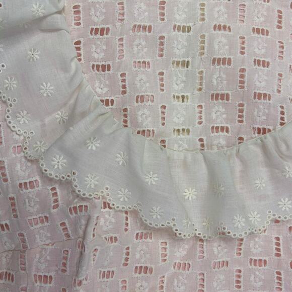 70s vintage prairie dress pink white lace victorian - Picture 4 of 4